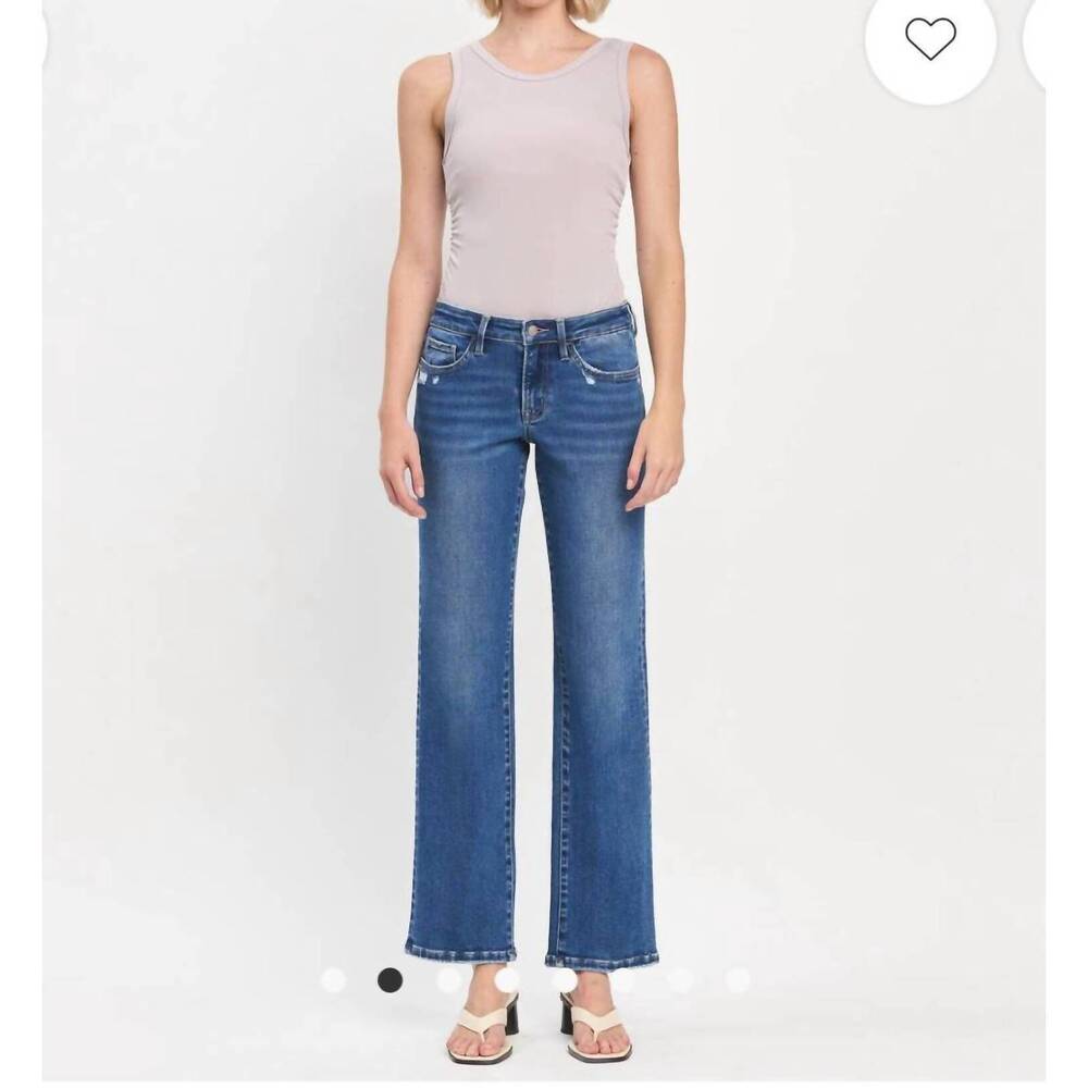 NEW VANILLA MONKEY lovervet mid rise full length straight leg jeans in quicker